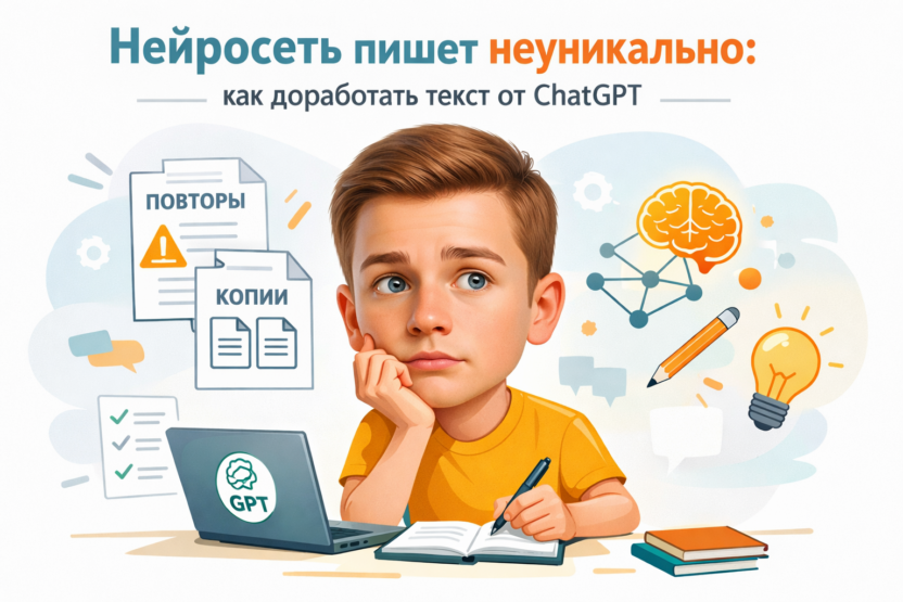 Изображение, иллюстрирующее доработку текста для улучшения уникальности в ChatGPT