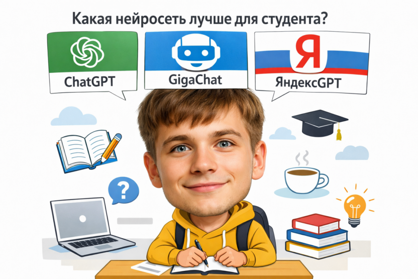 Сравнение нейросетей ChatGPT, GigaChat и YandexGPT для студентов