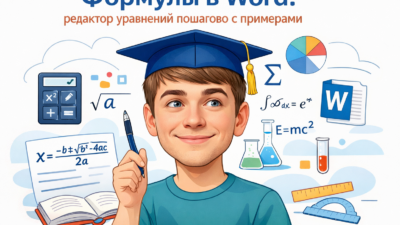 Редактор формул Word пошагово