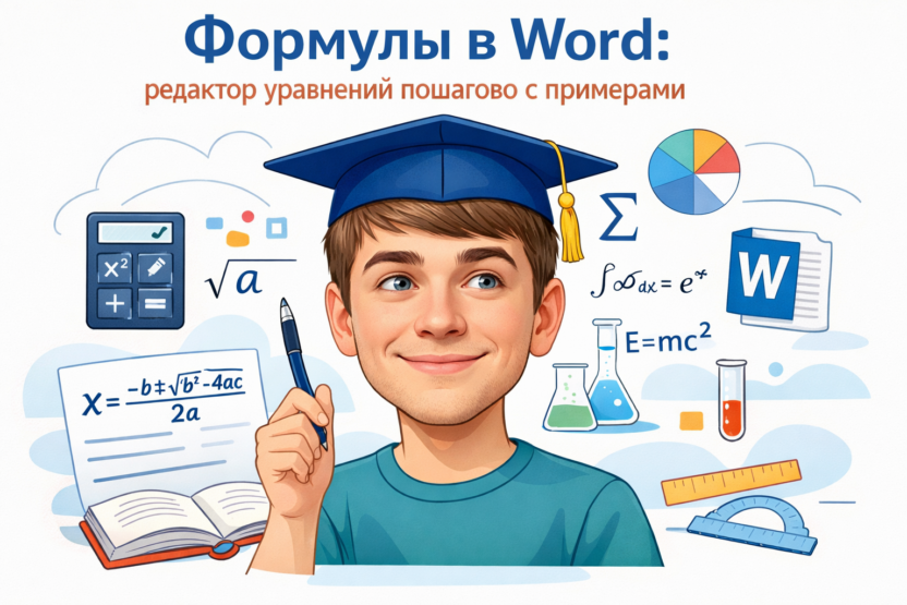 Редактор формул Word пошагово