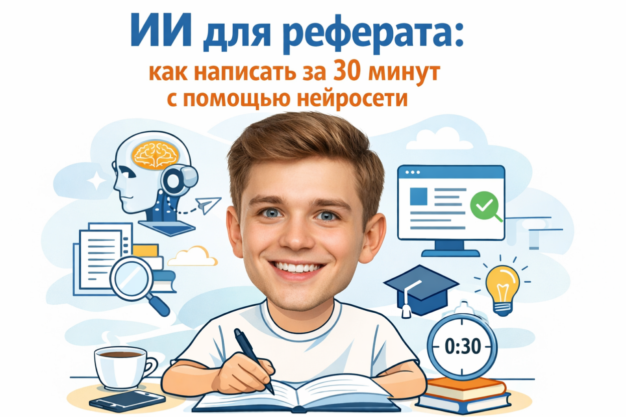 Иллюстрация по теме ИИ для написания реферата