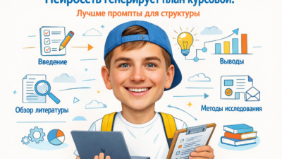 Нейросеть генерирует план курсовой с промптами для структуры и логики работы