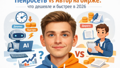 Сравнение нейросети и автора курсовой работы на бирже в 2026 году