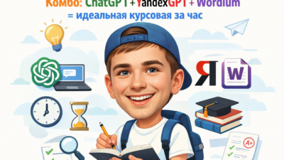 Несколько нейросетей для курсовой ChatGPT YandexGPT Wordium
