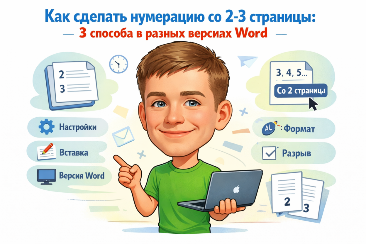 Нумерация страниц в Word без титульного листа