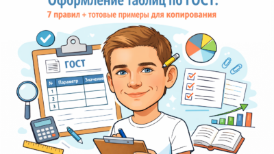 Оформление таблиц по ГОСТу