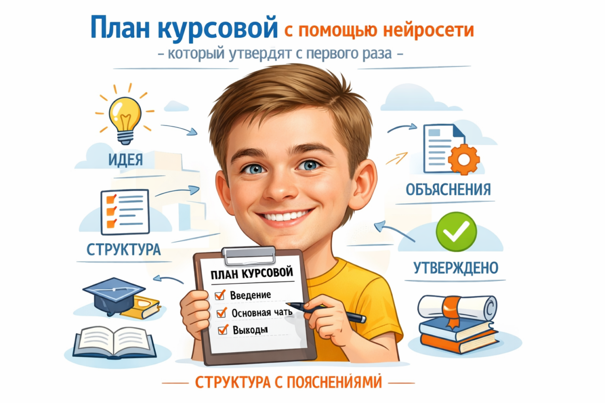План курсовой работы с использованием нейросети