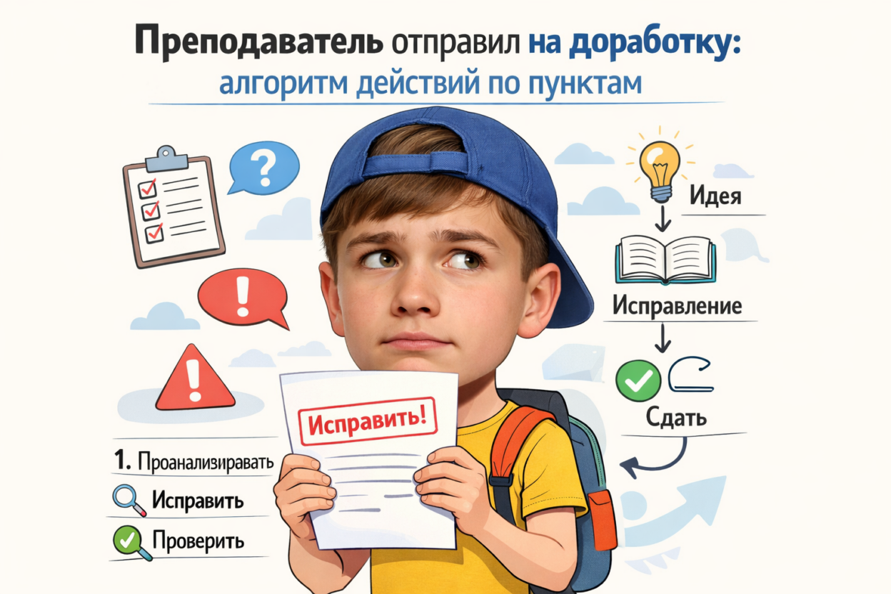 Алгоритм исправлений по пунктам для доработки работы