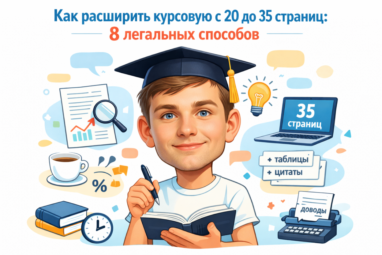 Увеличение объема курсовой работы легальные способы