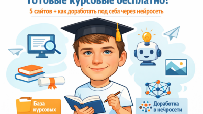 Готовые курсовые бесплатно с 5 сайтами и доработка нейросетью