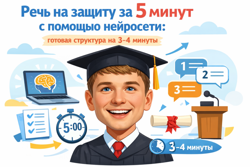 Речь на защиту нейросетью за 5 минут — готовая структура для курсовой