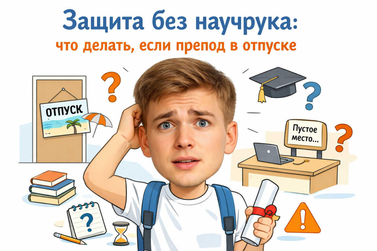 Защита без научрука: план действий в случае отсутствия преподавателя